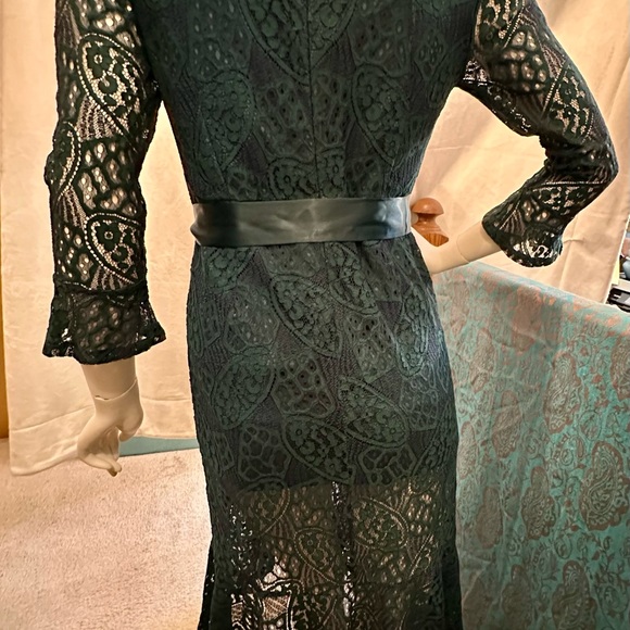 Green lace lined dress. - Picture 2 of 4